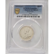 AUSTRALIA 1921 . ONE 1 SHILLING . STAR . PCGS GENUINE
